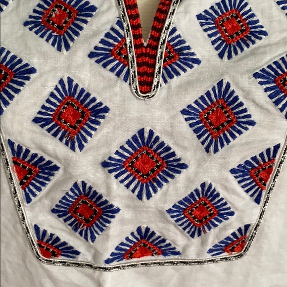 J. Crew Sunburst Embroidered Boho Linen Sleeveless Tank Top Blouse - 0 - Picture 6 of 15